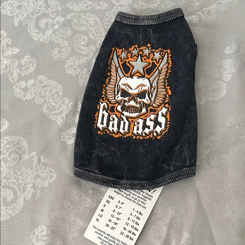 Black Dog Shirt with Skull Design